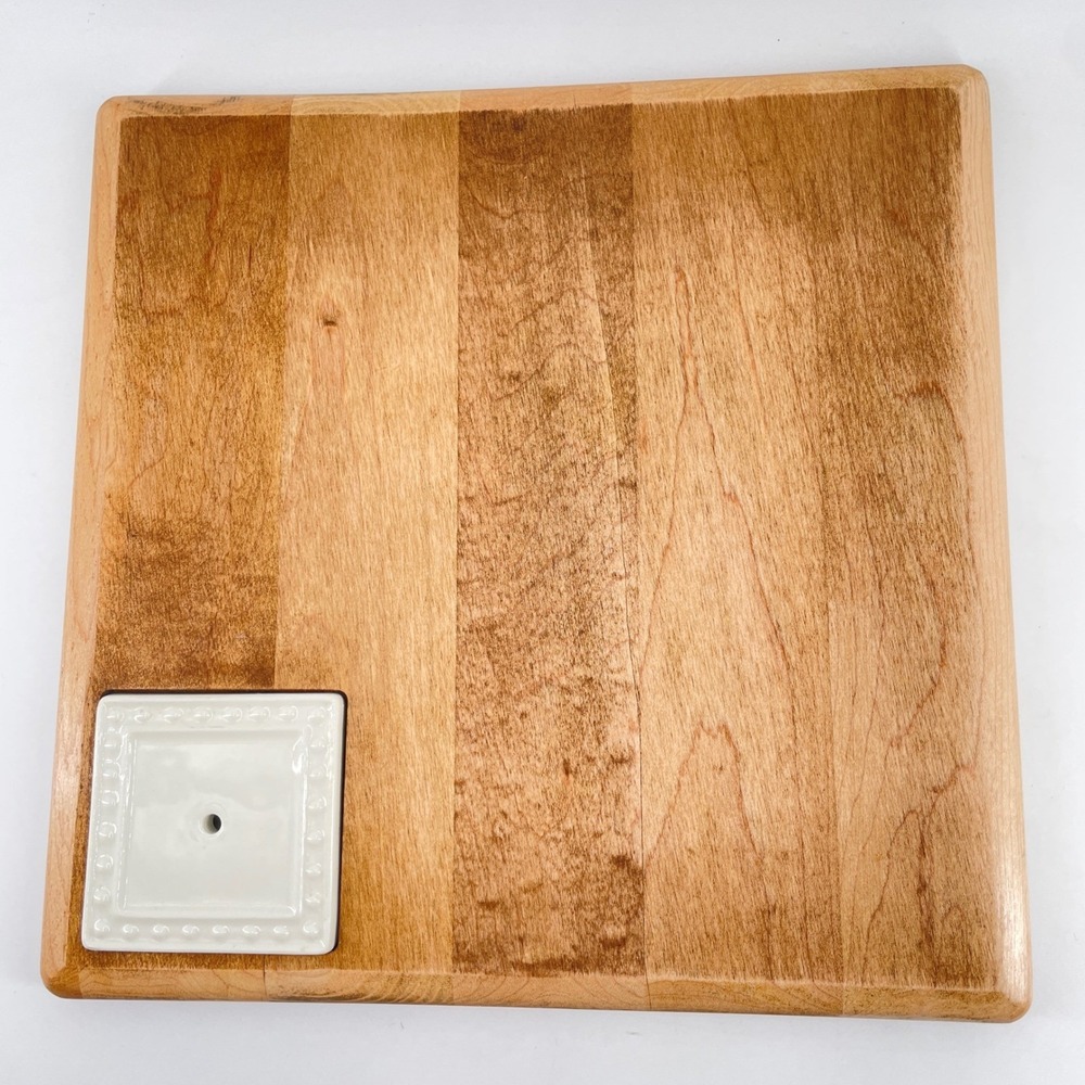 JK Adams Nora Fleming Square Maple Serving Board 11.5" Charcuterie Pearl Dot